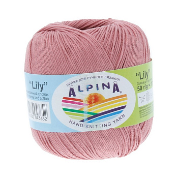 Пряжа ALPINA LILY (100% мерсеризованный хлопок) 10х50 г/175 м цв.028 гр.розовый