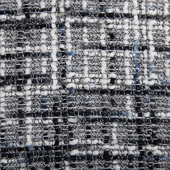 Ткань Твид Шанель 490 г кв.м 100% полиэстер шир.148 см арт.Р.35330.04 цв.04 черный уп.25м (±5м)