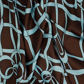 Ткань шелк Армани креп 90 г/м² 97% полиэстер, 3% лайкра шир.148 см арт.T.0549.1 цв.01 коричневый рул.25м