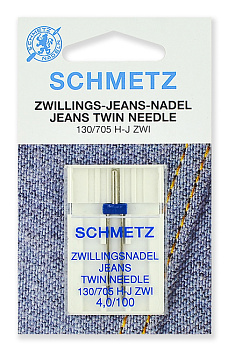Иглы для бытовых швейных машин Schmetz для джинсы двойные 130/705H-J ZWI № 100/4.0, уп.1 игла