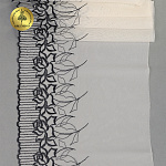 Кружево вышивка на сетке KRUZHEVO арт.TBY.T100 шир.220мм цв.телесный+черный, левая уп.4,3м