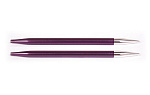 47527 Knit Pro Спицы съемные для вязания Zing 6мм для длины тросика 20см, алюминий, фиолетовый бархат, 2шт