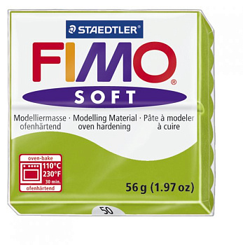 FIMO Soft полимерная глина, запекаемая в печке, уп. 56г цв.зеленое яблоко, арт.8020-50