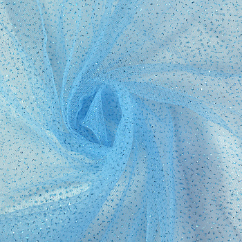 Фатин с блестками арт.1624-42 шир.150см 100% полиэстер цв.голубой рул.15-28м