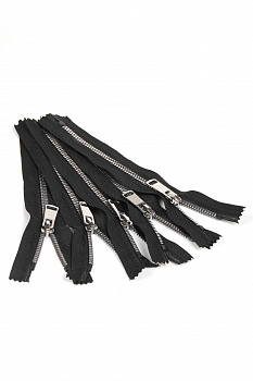 Молния Mzip трактор №5 1 замок TT, н/р 18см, цв.черн/серебро уп.50шт