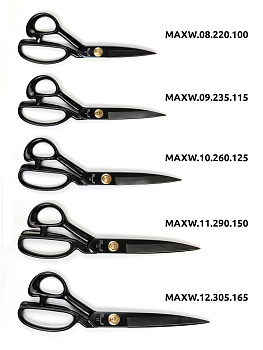Maxwell Black ножницы портновские 11" 290*150 цельнометалл. ручка силикон