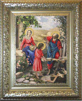 Рисунок на ткани бисером КРАСА И ТВОРЧЕСТВО арт.10411 Святое семейство 35,5х47,5 см