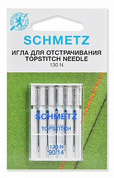 Иглы для бытовых швейных машин Schmetz Топ Стич 130/705H NM №90, уп.5 игл