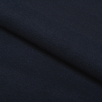 Ткань трикотаж Футер 2х нитка начес хлопок 190г опененд 100+100 т.синий 19-4010 пач.20-25кг