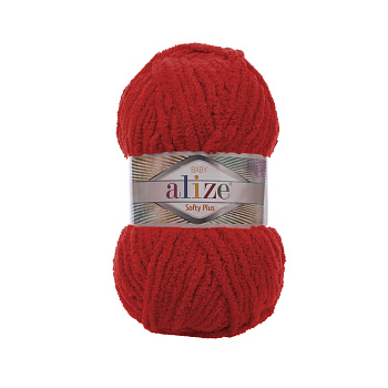 Пряжа для вязания Ализе Softy Plus (100% микрополиэстер) 5х100г/120м цв.056 красный