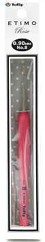 Tulip Крючок для вязания с ручкой ETIMO Rose арт.TEL-08E  0,9мм, сталь / пластик