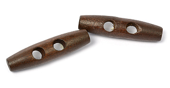 Пуговицы деревянные TBY BT.WD.027 цв.003 т.коричневый 80L-51мм, 2 прокола, 20 шт