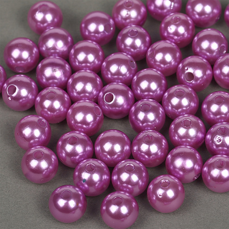 Бусины MAGIC 4 HOBBY круглые перламутр 12мм цв.093 т.сиреневый уп.500г (530шт)