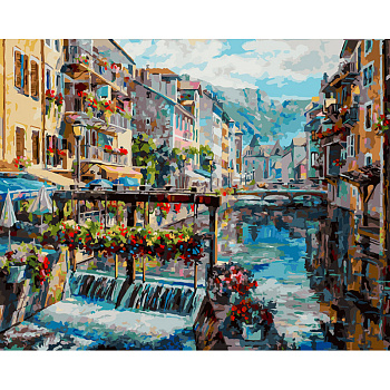 Картины по номерам Белоснежка арт.БЛ.462-ART Франция. Плотина на реке Тиу 40х50 см