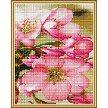 Картина мозаикой с нанесенной рамкой Molly арт.KM1047 Цветы яблони (33 цвета) 40х50 см