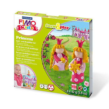FIMO kids form&play Принцесса, состоящий из 4-ти блоков по 42г, ур. сл. 3, арт.8034 06 LZ