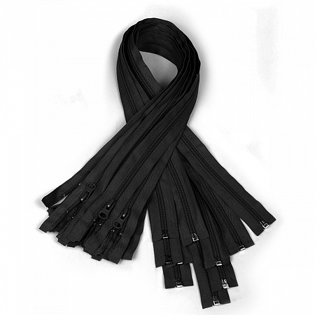 Молния Mzip пласт. спираль №5-N 65см цв.F322 черный уп.50шт