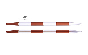 42128 Knit Pro Спицы съемные для вязания SmartStix 5,5мм для длины тросика 28-126см, алюминий, серебристый/охра