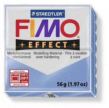 FIMO Double Effect полимерная глина, запекаемая в печке, уп. 56г цв.голубой агат, арт.8020-386