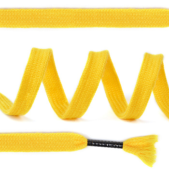 Шнурки TBY плоские 10мм арт.SLF049 длина 130 см цв.желтый уп.50шт