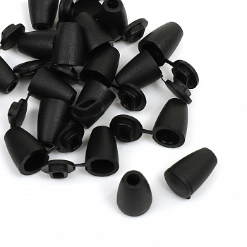 Наконечник пластиковый для шнура TBY.0088 (10х15мм, отв.4мм) цв.черный уп. 100шт