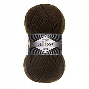 Пряжа для вязания Ализе Superlana midi (25% шерсть, 75% акрил) 5х100г/170м цв.214 оливковый зеленый