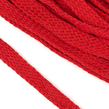 Шнур плоский х/б 15мм турецкое плетение цв.012 красный уп.50 м