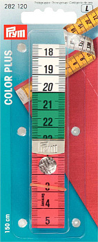 282120 PRYM Измерительная лента с сантиметровой шкалой, Колор Плюс с кнопкой, 0,5х19х150см, цветной