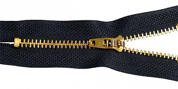 Молния MaxZipper джинсовая золото №4 16см н/р, замок М-4002 цв.F322 черный уп.10шт