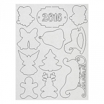 Чипборд арт.MIX.AM817033 Символы Нового года 2016 140х185х1 мм