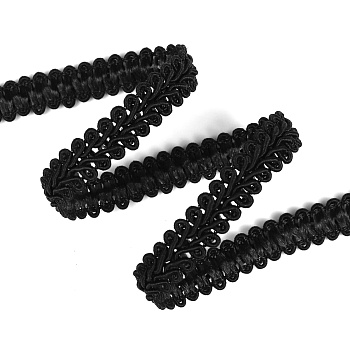 Тесьма TBY Шанель плетеная шир.12мм 0384-0016 цв.F322 черный уп.18,28м
