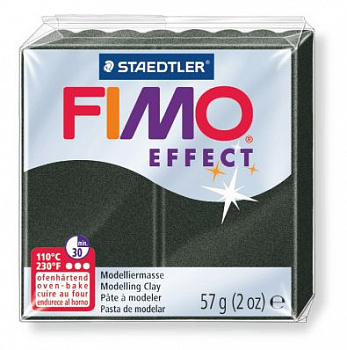 FIMO Effect полимерная глина, запекаемая в печке, уп. 57г цв.перламутровый черный арт.8020-907