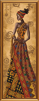 Набор для вышивания бисером НОВА СЛОБОДА арт.НД2079 Загадочная африканка 18х51 см