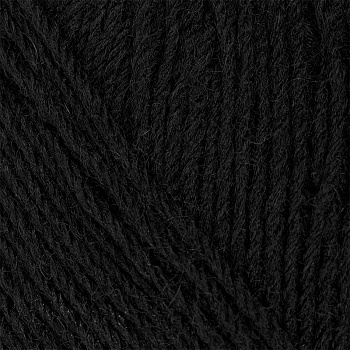 Пряжа для вязания ПЕХ Детский каприз трикотажный (50% мериносовая шерсть, 50% фибра) 5х50г/400м цв.002 черный