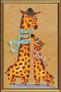 Набор для вышивания бисером НОВА СЛОБОДА арт.ННД4024 Жирафики 19х30 см