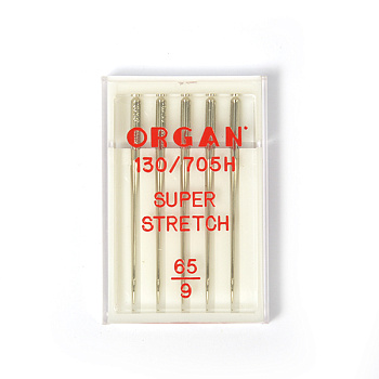 Иглы для бытовых швейных машин ORGAN супер стрейч №65, уп.5 игл