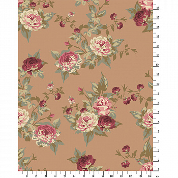 Ткань для пэчворка PEPPY Викторианские Розы 146 г/м² 100% хлопок цв.ВР-05 бежевый уп.50х55 см