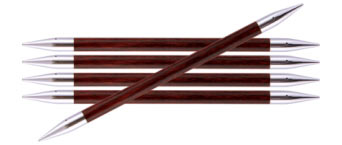 29043 Knit Pro Спицы чулочные для вязания Royale 7мм /20см, ламинированная береза, бордовая роза, 5шт