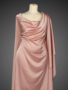 Ткань шелк Армани 90г/м² 97% ПЭ 3% Спандекс шир.150см арт.TBYArm-061 цв.61 пудра розовая рул.25м