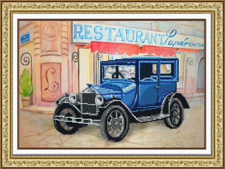 Набор для вышивания бисером ПАУТИНКА арт.Б-1481 Ретро Форд 38х26 см