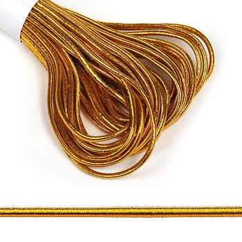 Резинка TBY шляпная (шнур круглый) цв.золото 3,0мм рул.10м