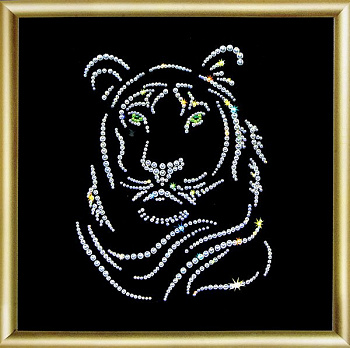 Набор ЧМ арт. КС-020 для изготовления картины со стразами Тигр 19,8х19,8 см