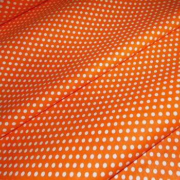 Ткань хлопок Горошек сред-5477, 120г/м², 100% хлопок, цв.09 оранжевый уп.50х50 см