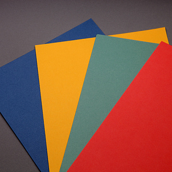 Набор цветного картона арт. ЛХ.Н12 Подсолнухи 4 цвета, 12 листов, формат А4