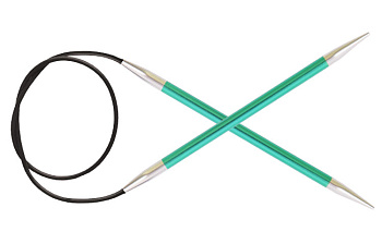 47216 Knit Pro Спицы круговые для вязания Zing 8мм/150см, алюминий, изумрудный