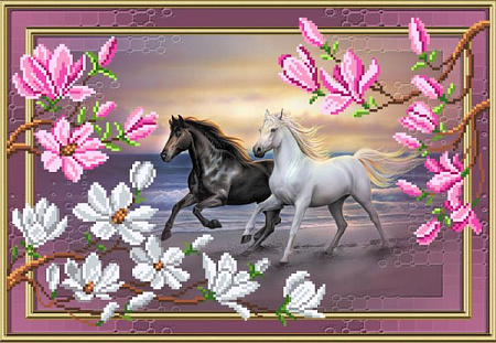 Рисунок на шелке МАТРЕНИН ПОСАД арт.37х49 - 4123 На закате