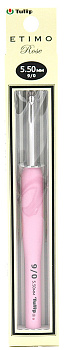 Tulip Крючок для вязания с ручкой ETIMO Rose арт.TER-11E  5,5мм, алюминий / пластик