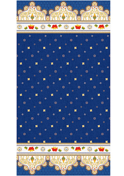 Ткань для пэчворка PEPPY Индийское Сари 146 г/м² 100% хлопок цв.ИС-02 панель синий уп.60х110 см