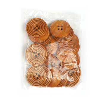 Пуговицы деревянные TBY.R503 цв.светло-коричневый 36L-23мм, 4 прокола, 50 шт