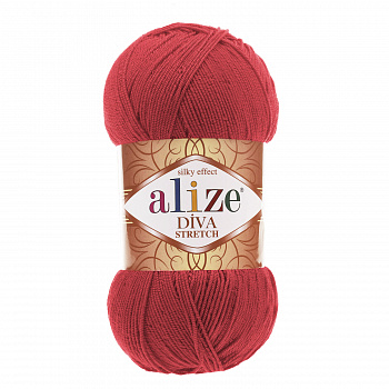 Пряжа для вязания Ализе Diva Stretch (92% микроакрил, 8% РВТ) 5х100г/400м цв.254 красный